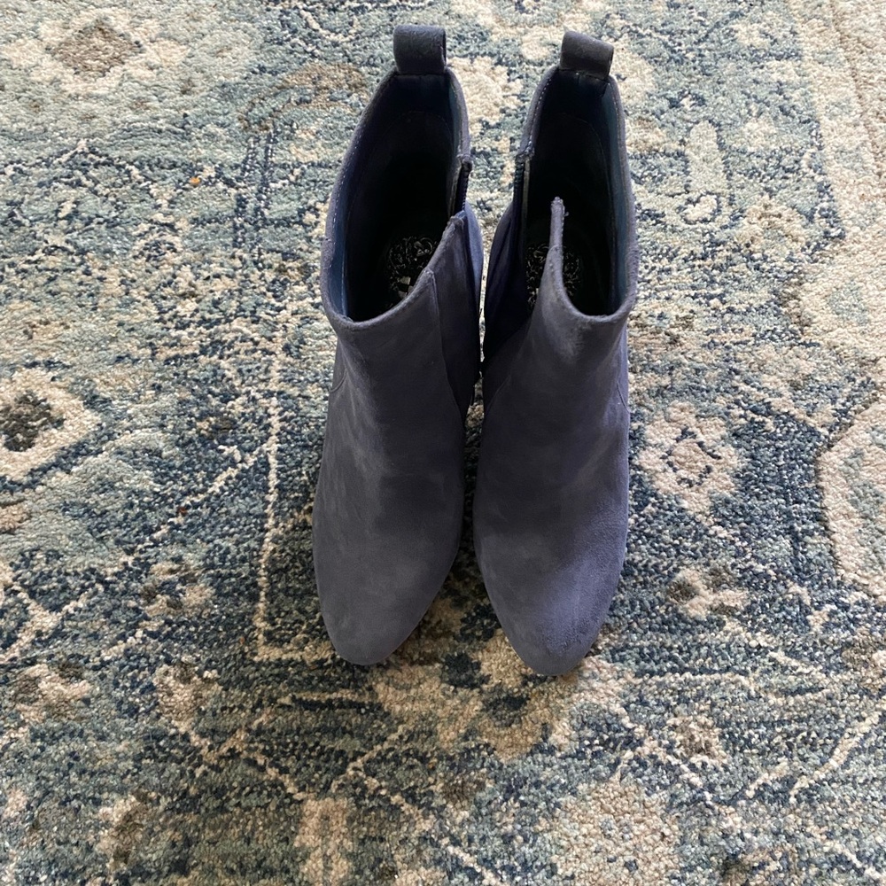 Women's Blue Suede Ankle Boots
